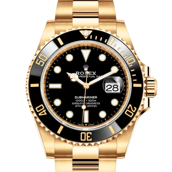 Rolex Submariner Gold Black Dial Watch