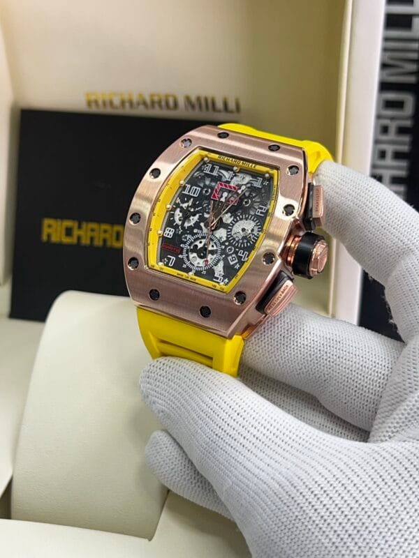 Richard Mille RM011 Rose Gold/Silver With All Colors belt Automatic Swiss - Image 4