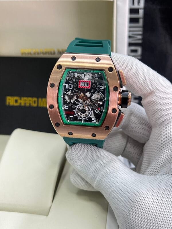Richard Mille RM011 Rose Gold/Silver With All Colors belt Automatic Swiss - Image 5