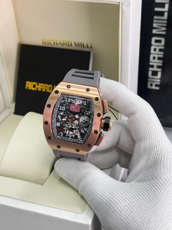 Richard Mille RM011 Rose Gold/Silver With All Colors belt Automatic Swiss - Image 8