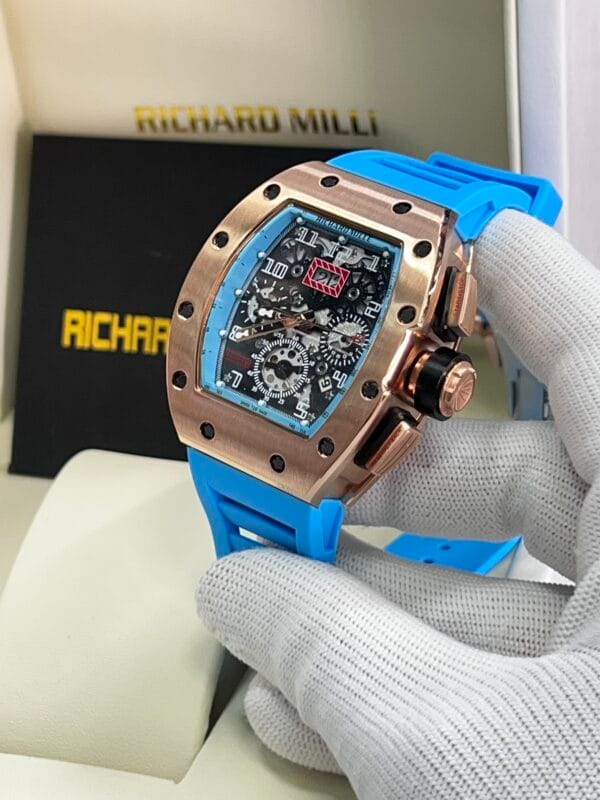 Richard Mille RM011 Rose Gold/Silver With All Colors belt Automatic Swiss - Image 11